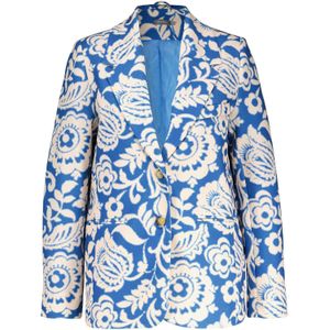 Geisha Blazer Bloemenprint Blauw dames