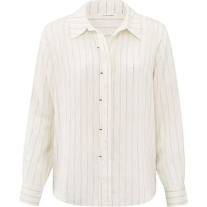 Yaya Gestreepte blouse met plooidetail Beige dames