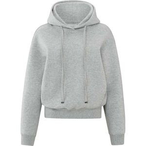 Yaya Zachte hoodie met koorddetails Grijs dames
