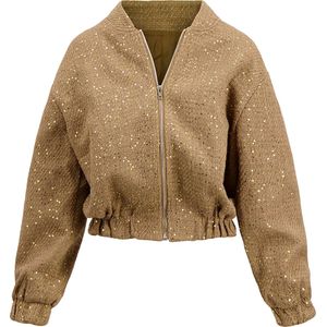 Zusss Bomberjas met Pailletten Beige dames