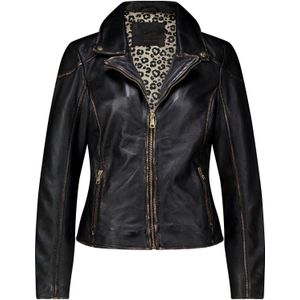 Mauritius - Peetho - Jas - Zwart - Leren Bomberjas