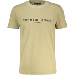Tommy Hilfiger garment dye tommy logo tee Groen heren