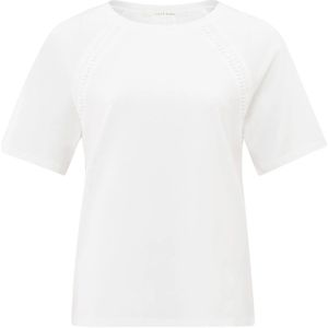 Yaya T-shirt with braided detail Wit dames