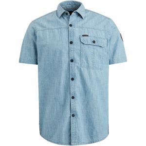 Pme Legend Overhemd Chambray Indigo Blauw heren