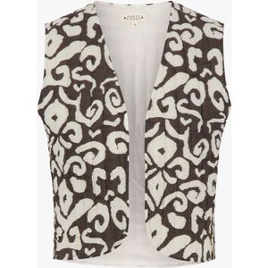 Zusss Gilet Ornamet Grijs dames