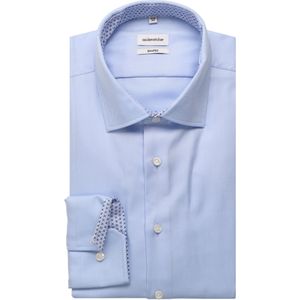 Seidensticker Overhemd blauw, Effen