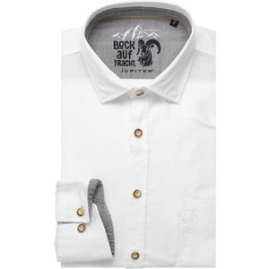 Jupiter Traditioneel overhemd wit, Effen