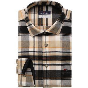 Jupiter Casual Overhemd beige, Ruit