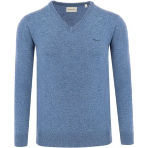 GANT Regular Fit Trui V-halsblauw, Effen