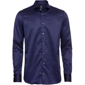 van Laack Meisterwerk Slim Fit Overhemd Marine, Effen