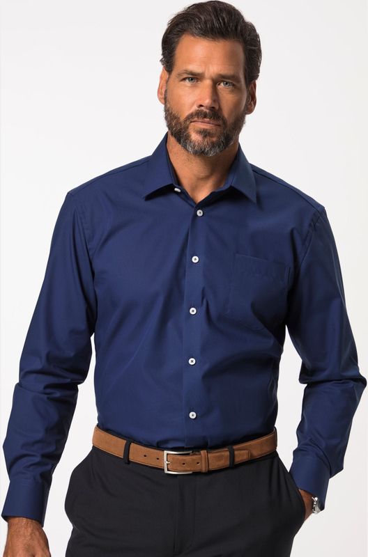 JP1880 Overhemd donkerblauw, Effen