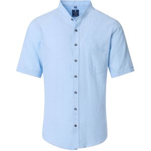 Redmond Casual Linnen Overhemd blauw, Effen