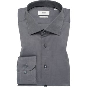 Overhemden - Antraciet - Katoen - Strijkvrij - Lange Mouwen
