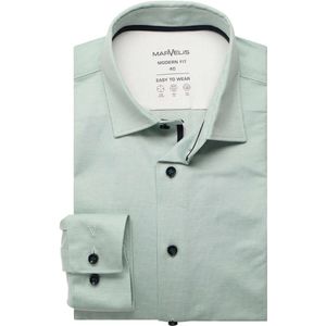 Marvelis Modern Fit Jersey shirt lichtgroen, Gestructureerd