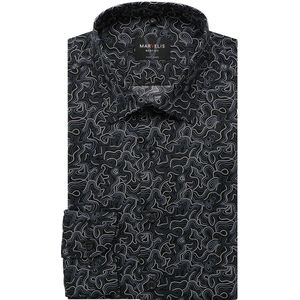 Marvelis Overhemd zwart, Bedrukt