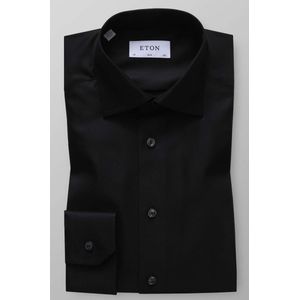 ETON Slim Fit Overhemd zwart, Effen