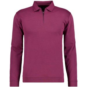RAGMAN Poloshirt lange mouw rood, Effen