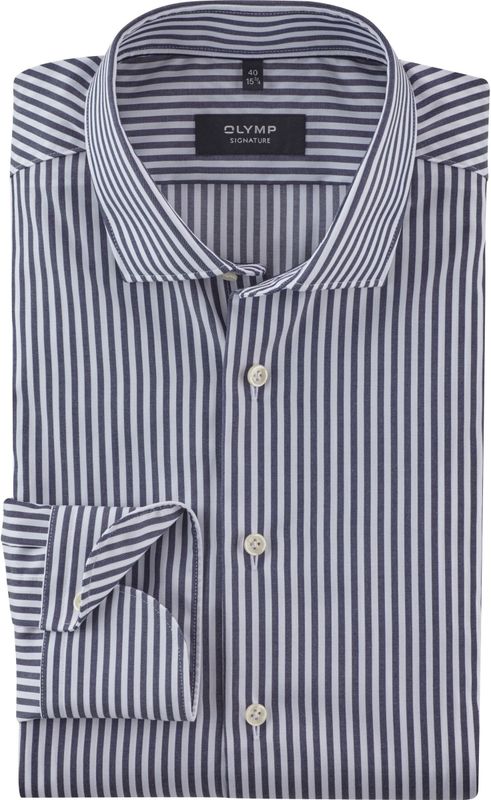 OLYMP SIGNATURE - Nachtblauw - Overhemd - Tailored Fit - SIGNATURE Kent