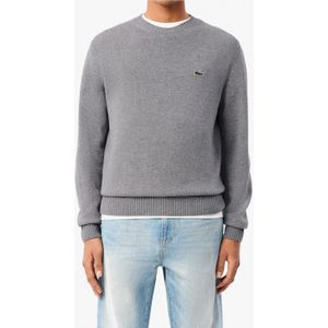 Lacoste Trui ronde halsgrijs, Effen