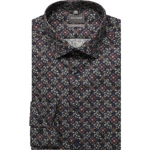 OLYMP Luxor Overhemd marine, Bedrukt