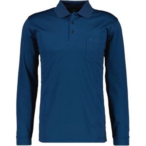 RAGMAN Poloshirt lange mouw donkerblauw, Effen