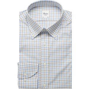 Stenströms Overhemd bruin/blauw, Ruit