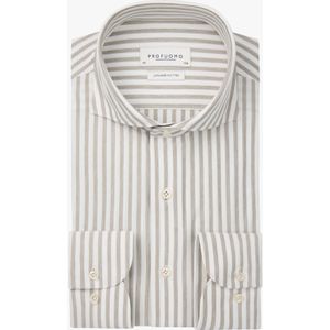 Profuomo Overhemd beige, Gestreept