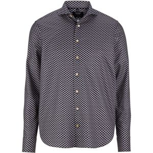 OLYMP SIGNATURE Soft Business Overhemd nachtblauw, Bedrukt