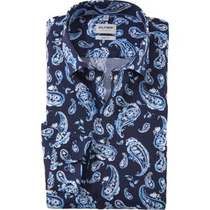 OLYMP Level Five Overhemd marine, Bedrukt