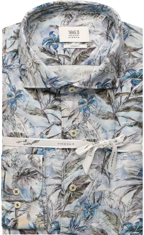 Eterna - Overhemd - Blauw - MODERN FIT - Lange Mouwen - EASY IRON