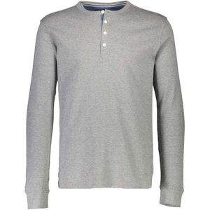 Lindbergh Lindbergh Blue Slim Fit T-Shirt Henley kraag grijs, Effen