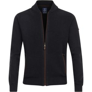 Redmond Casual Cardigan blauw, Effen