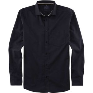 OLYMP Casual Regular Fit Overhemd zwart, Effen