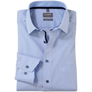 OLYMP Luxor Comfort Fit Overhemd blauw/wit, Gestreept