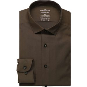 Marvelis Dynamic Flex Modern Fit Overhemd olijf, Effen