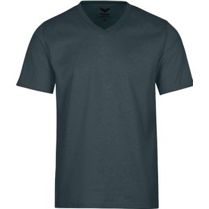 TRIGEMA Comfort Fit T-Shirt V-hals antraciet, Effen