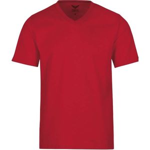 TRIGEMA Comfort Fit T-Shirt V-hals rood, Effen