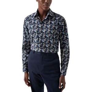 ETON Slim Fit Overhemd Marine, Bloemen