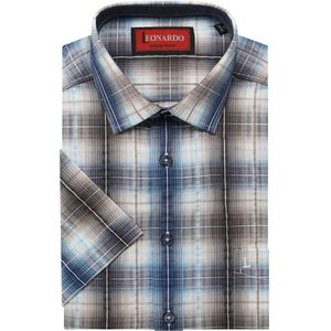 Leonardo by Jupiter Casual Overhemd Korte mouw middenblauw