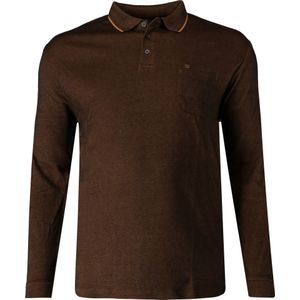 Redmond Poloshirt lange mouw terra, Effen