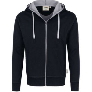 HAKRO Comfort Fit Hooded sweatshirt zwart/zilver, Tweekleurig