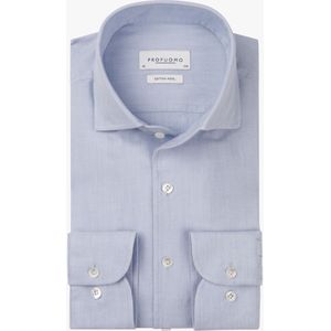 Profuomo - Overhemd - Blauw - One-piece Kraag
