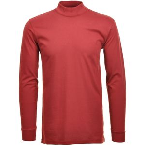 RAGMAN - Shirt - Bordeauxrood - Lange Mouwen - Hoog Gesloten Hals - Regular Fit - Katoen