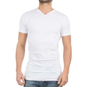 Alan Red Vermont Regular Fit T-Shirt V-hals Dubbel pak wit, Effen