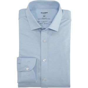 OLYMP No. Six 24/Seven Dynamic Flex Super Slim Jersey shirt lichtblauw/wit, Motief