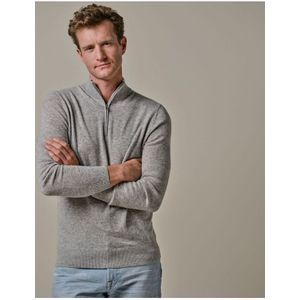 Profuomo Half-Zip Sweater grijs, Effen