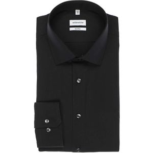 Seidensticker Tailored Overhemd zwart, Effen