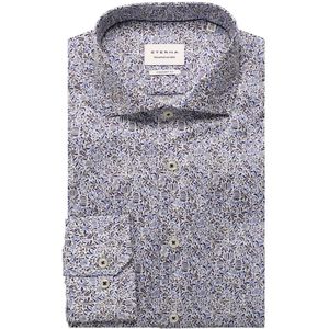 ETERNA Overhemd middenblauw, Bedrukt