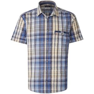 Jupiter Casual Overhemd Korte mouw blauw/bruin