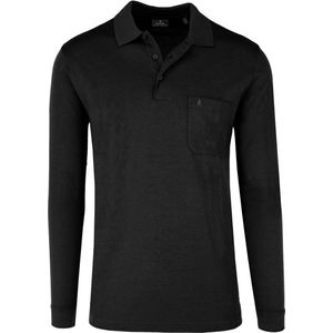 RAGMAN Poloshirt lange mouw zwart, Effen